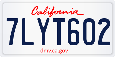 CA license plate 7LYT602