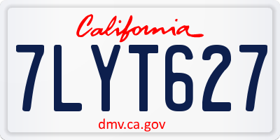CA license plate 7LYT627