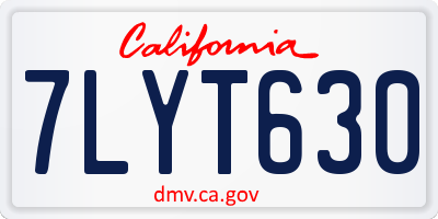 CA license plate 7LYT630