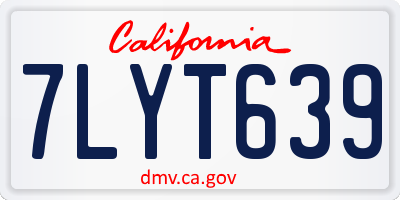 CA license plate 7LYT639