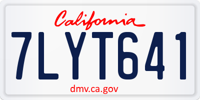CA license plate 7LYT641