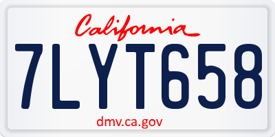 CA license plate 7LYT658