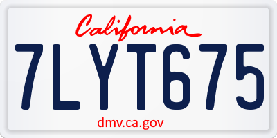 CA license plate 7LYT675