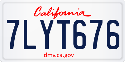 CA license plate 7LYT676