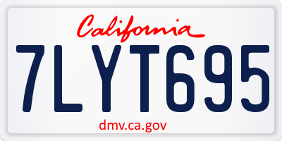 CA license plate 7LYT695