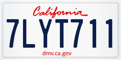 CA license plate 7LYT711
