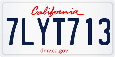 CA license plate 7LYT713