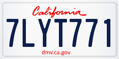 CA license plate 7LYT771