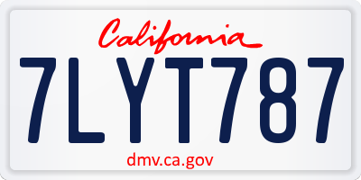 CA license plate 7LYT787