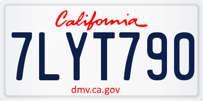 CA license plate 7LYT790