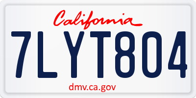 CA license plate 7LYT804