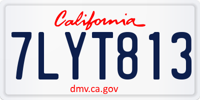 CA license plate 7LYT813