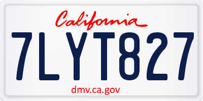 CA license plate 7LYT827