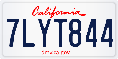 CA license plate 7LYT844