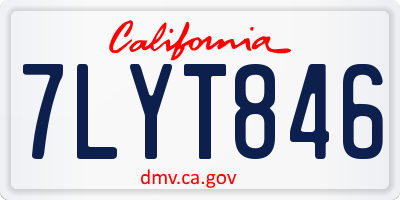 CA license plate 7LYT846