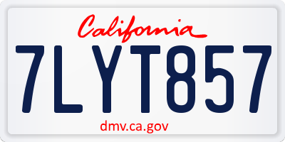 CA license plate 7LYT857