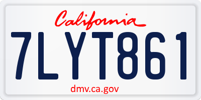 CA license plate 7LYT861