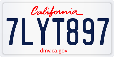CA license plate 7LYT897