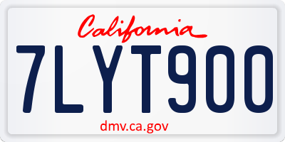 CA license plate 7LYT900