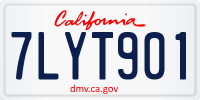 CA license plate 7LYT901