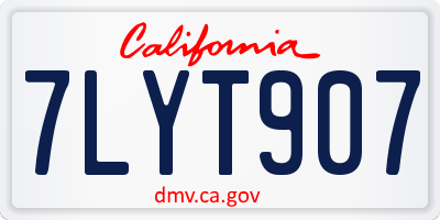 CA license plate 7LYT907