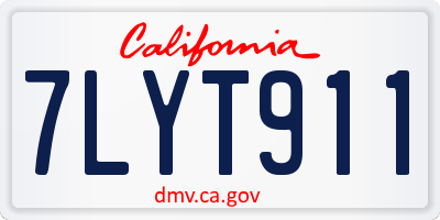CA license plate 7LYT911