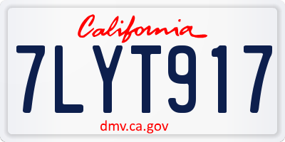 CA license plate 7LYT917