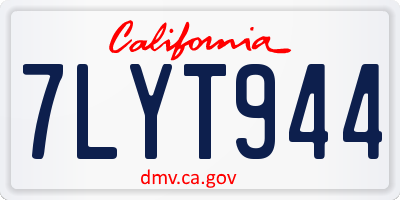 CA license plate 7LYT944