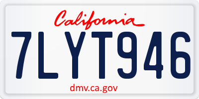 CA license plate 7LYT946