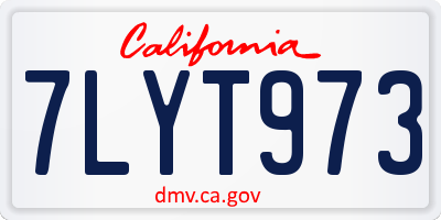 CA license plate 7LYT973