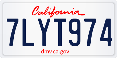 CA license plate 7LYT974