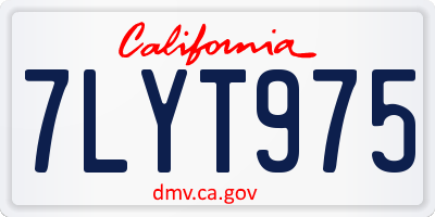 CA license plate 7LYT975