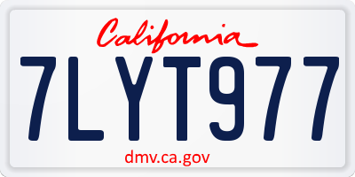 CA license plate 7LYT977