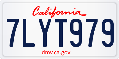 CA license plate 7LYT979