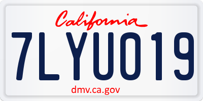 CA license plate 7LYU019
