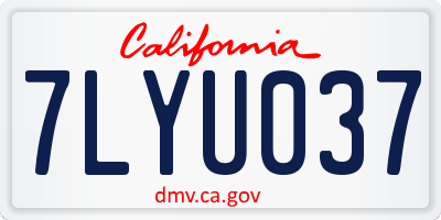 CA license plate 7LYU037