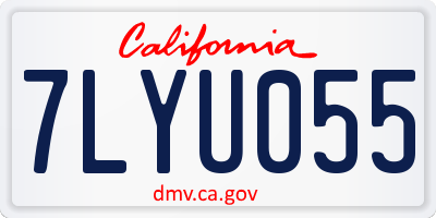 CA license plate 7LYU055