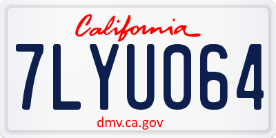 CA license plate 7LYU064