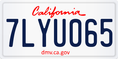 CA license plate 7LYU065