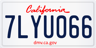 CA license plate 7LYU066