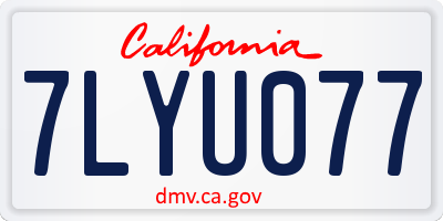 CA license plate 7LYU077
