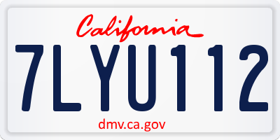 CA license plate 7LYU112