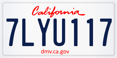 CA license plate 7LYU117