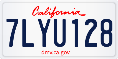 CA license plate 7LYU128