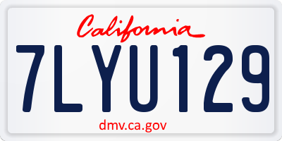 CA license plate 7LYU129