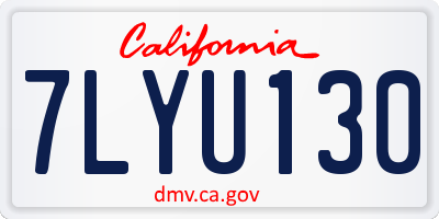 CA license plate 7LYU130