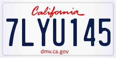 CA license plate 7LYU145