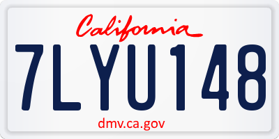 CA license plate 7LYU148