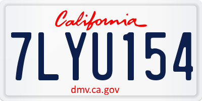 CA license plate 7LYU154