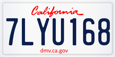 CA license plate 7LYU168